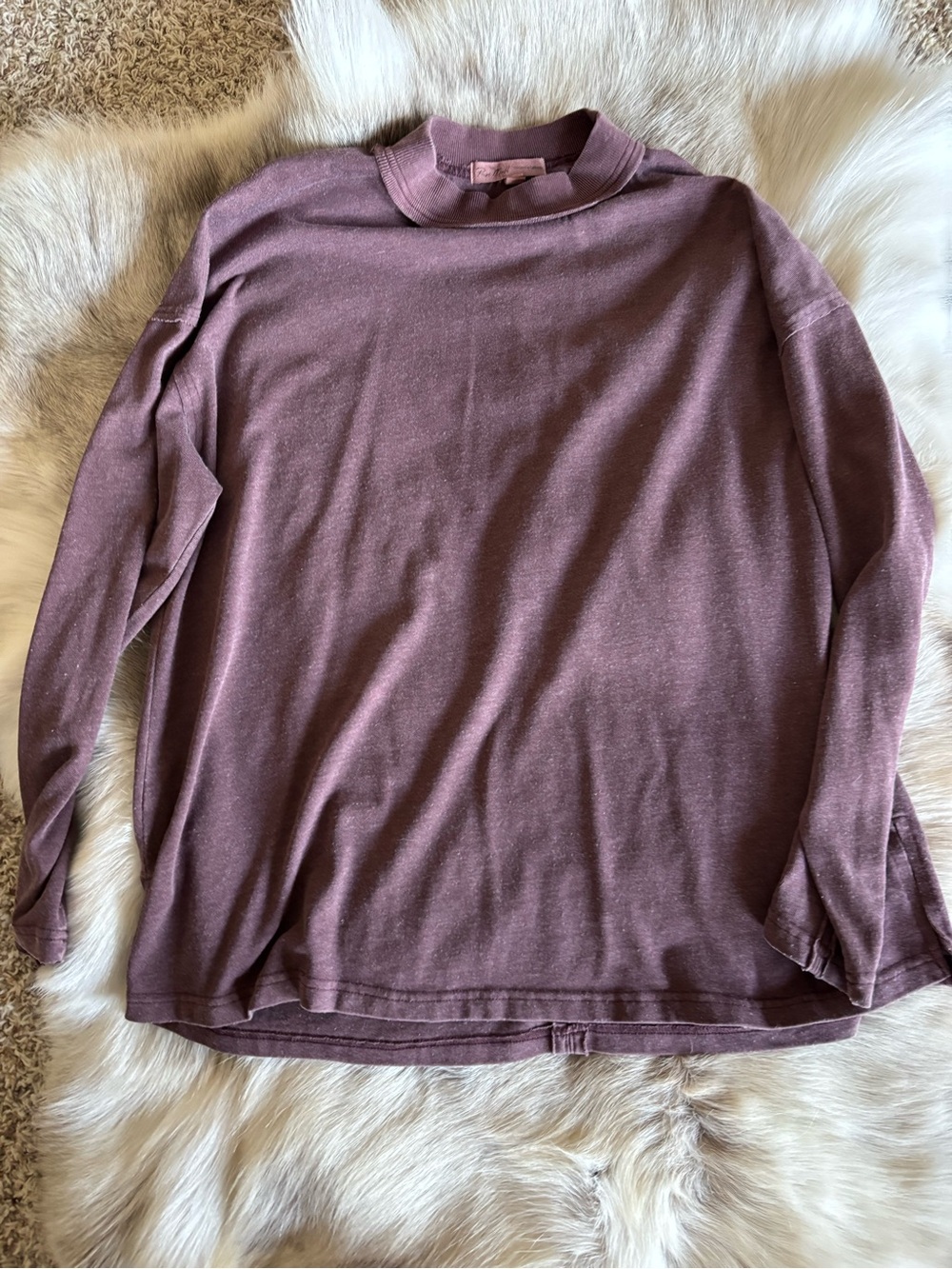 Relaxed Long Sleeve Tee in Mauve Brown - Picture 8 of 11